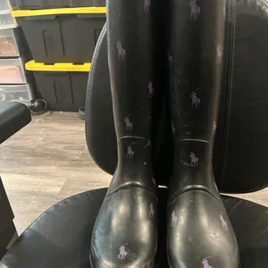 Polo by Ralph Lauren Black Boots with Purple Accents thumbnail 3