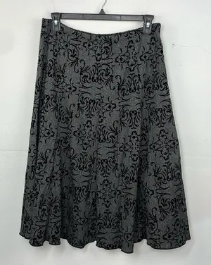J. Jill Flared Skirt Velvet design side Zipper size 14 thumbnail 1