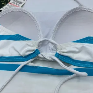 Lauren Ralph Lauren Women Tankini Swimsuit Top LR44E88 Turquoise Stripe Size 10 thumbnail 6