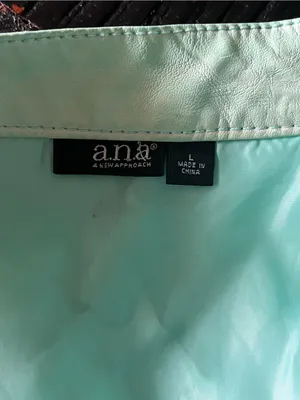 a.n.a Women's Mint Green Moto Biker Jacket Cropped Faux Leather Size L thumbnail 2