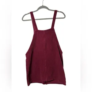 Forever 21 Burgundy Corduroy Overall Dress Pinafore Jumper Button Front‎ Size S thumbnail 7
