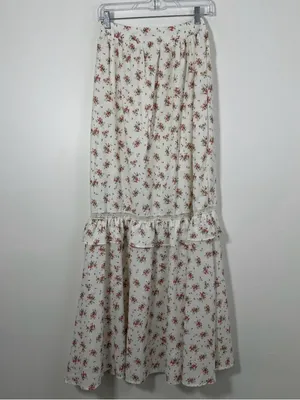 Princess Polly White Floral Tiered Maxi Skirt - Floral Print thumbnail 2