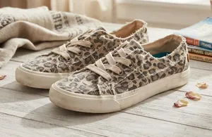 Blowfish Leopard Print Canvas Sneakers - Beige thumbnail 1