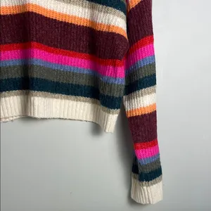American Eagle women’s long sleeve Striped Multicolor Sweater size L thumbnail 4