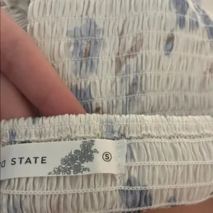 Altar'd State Cream and Blue Floral Maxi Dress thumbnail 3