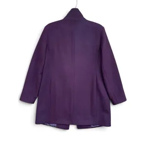 Lauren Ralph Lauren Wool Peacoat Trench Coat Purple Burgundy Size 12 Old Money thumbnail 6