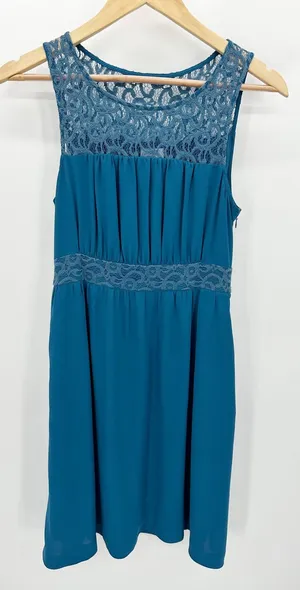 Anthropologie HD in Paris Blue‎ Knee Length Sleeveless Dress Women's Size 4 thumbnail 1
