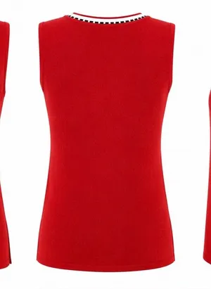 Exclusively Misook Knit Shell Women S Red Sleeveless Tank Top Elevated‎ Basic thumbnail 1