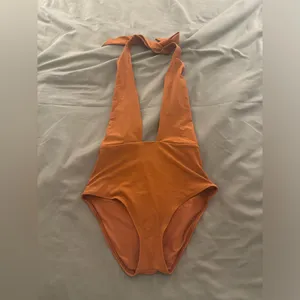Aerie One Piece Burnt Orange Halter Swim Suit thumbnail 5