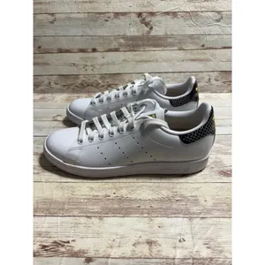 Adidas Stan Smith Sneakers Women's Size 9 Patent Leather White Black Gold NWT thumbnail 3