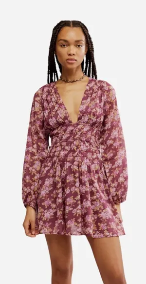 Free People Keep You Mini Dress in Berry Combo Size XS thumbnail 1