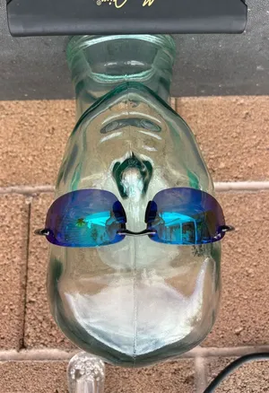 Maui Jim Ho'okipa Polarized Sunglasses Blue Hawaii Lens Smoke Grey Rimless Sport thumbnail 1