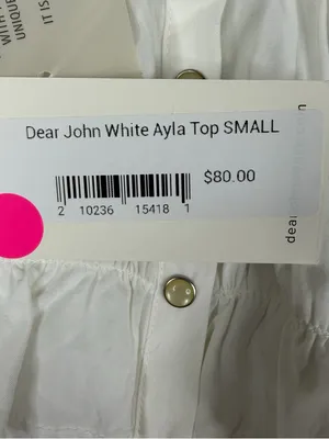 NWT Dear John Ayla Blouse Womens S White Ruffle Pearl Snap Western Prairie Top thumbnail 6