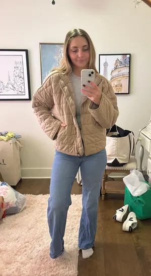 Boutique Quilted Puffer Jacket Brown Size M thumbnail 3