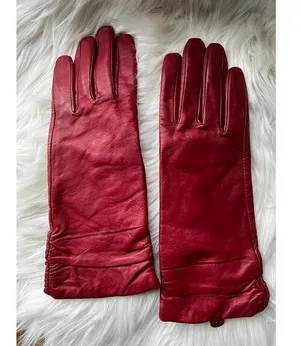 Preston & York Red Leather Gloves - Stylish & Warm thumbnail 1