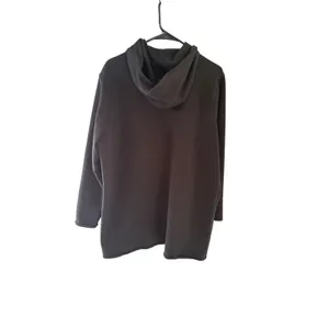 Saks Fifth Avenue Vintage Y2k Black Cotton Zip Up Longline Hoodie Jacket 1X thumbnail 3