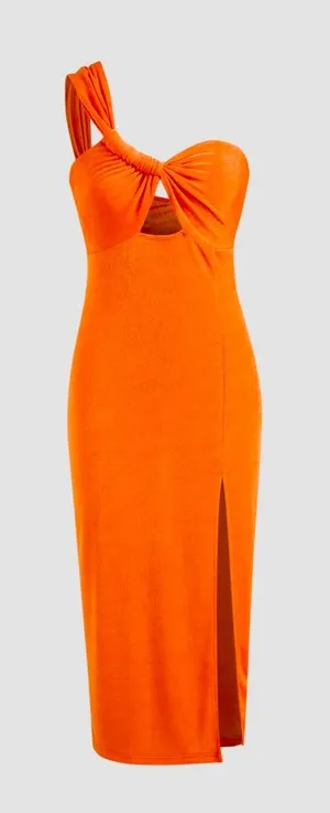 ONE-SHOULDER MIDI DRESS-X-Large/Size 10 thumbnail 1