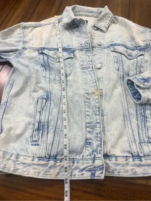 Wild Fable XS Acid Wash Denim Trucker Jacket Light Blue Oversized thumbnail 6