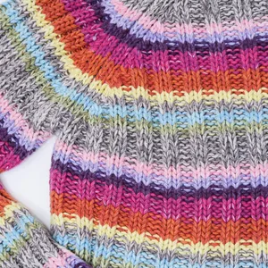 Vintage 90s Rocket 898 Rainbow Striped Knit Turtleneck Sweater thumbnail 6