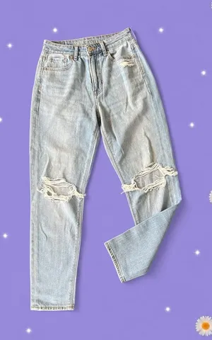 American Eagle Y2K Baggy Distressed Mom Jeans size 0 💙 thumbnail 1