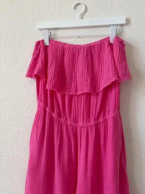 Michael Stars Riya Jumpsuit Azalea Size Large Gauze Bohemian Colorful Coastal thumbnail 3