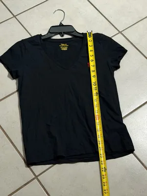 Polo by Ralph Lauren Women Black V-Neck Tee Minimalist size S thumbnail 6