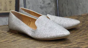 Rampage Womens Glitter Shiny Flats SMOKER-03L Silver Gray 8 thumbnail 1