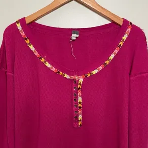 Free People Rainbow Thermal Henley thumbnail 2