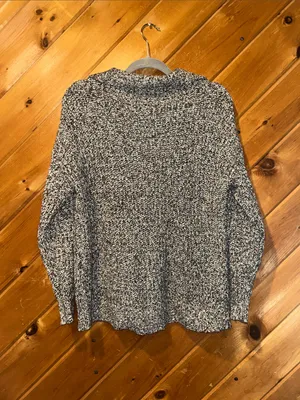 OFFLINE By Aerie Chillside Fold over Quarter Zip Marled gray knit Sweater thumbnail 8