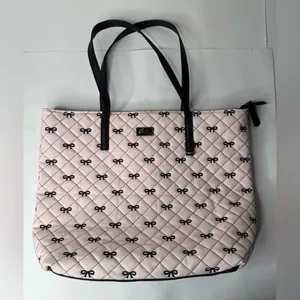 Luv Betsey By Betsey Johnson Pink Black Large Bag Bows Tote Quilted Y2K‎ Quirky thumbnail 12