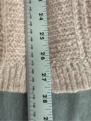 Abercrombie Women’s Small Blush Pink Cable Knit Open Front Cardigan thumbnail 7