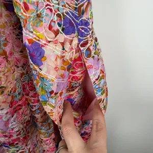 NWT Avara Just Me Iris Floral Embroidered Midi Dress Medium Smocked Cottage Boho thumbnail 5