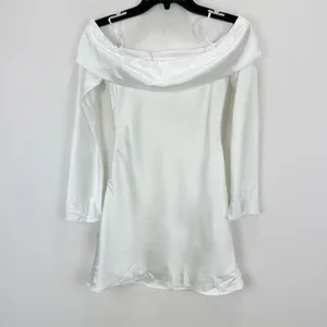 Lulus Luxurious Vision White Satin Off-the-Shoulder Mini Dress Party XS NWT thumbnail 8