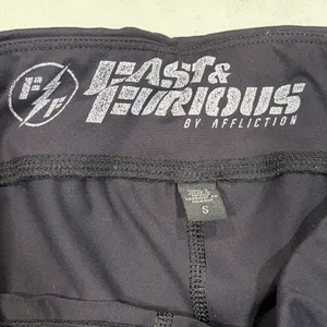 Affliction Fast & Furious Black Roman Graphic Leggings Tights Pants size Small thumbnail 7