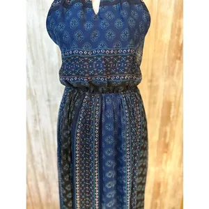 Hollister Blue Chiffon Halter Open Back Maxi‎ Dress - Large thumbnail 8