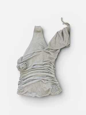 Outcast Labyrinth Strapless Silver Mini Dress in XL New thumbnail 9