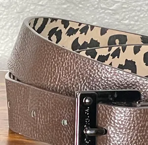 Betsey Johnson Dark Brown Belt With Leopard Interior Print 38” thumbnail 3