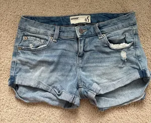 Garage Blue Jean Shorts Distressed Cuffed thumbnail 1