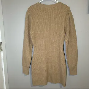 English Factory neutral wool blend knit mini sweater dress women’s size small thumbnail 5