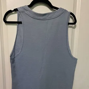 Free People‎ Gray Ribbed Relaxed Tank Top thumbnail 4