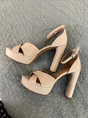 Jessica Simpson Blush Suede Cross-Strap Ankle Strap Heels thumbnail 2