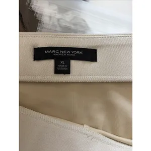 Marc New York A-Line Mini Skirt Womens Size XL Beige Button Detail Twill Stretch thumbnail 3