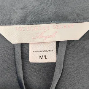 Victoria's Secret Gun Metal Grey Satin Belted Robe M/L thumbnail 2