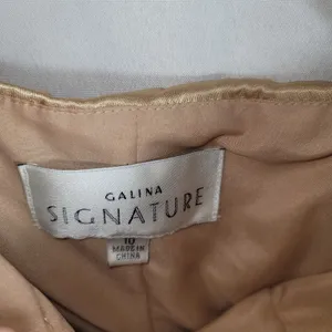 Galina Signature Gold Satin One Shoulder Bridesmaid Formal Evening Dress Size 10 thumbnail 4
