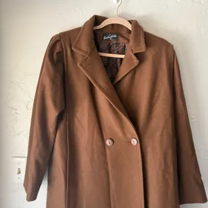Vintage Max New York Wool Blend Long Coat Brown Large‎ Clean Girl Peppy Academia thumbnail 2