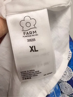 Farm Rio 100% cotton white blue tired maxi dress size xl thumbnail 8