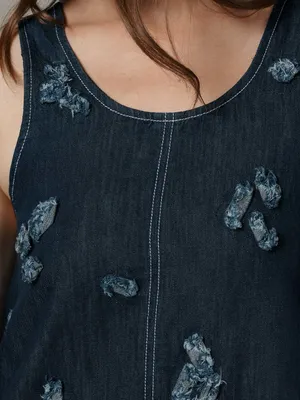 Anthropologie The Keiko Embroidered Denim Mini Dress by Maeve NWT Size: XXS thumbnail 3