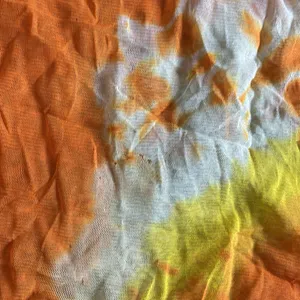 Orange and yellow mesh mini dress thumbnail 2