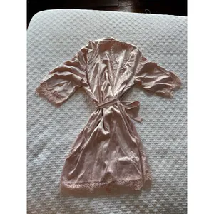 Women's Satin Lace Trim Robe thumbnail 2