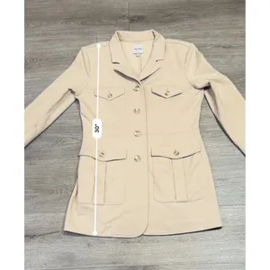 NIC+ZOE Ivory Utility Blazer Jacket M Quiet Luxury Office Chic Tailored Longline thumbnail 9